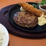 デニーズ - デミグラスハンバーグ＆海老フライ833円＋ライス150813 12:54