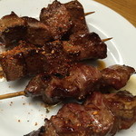 のんき - レバーとハラミをタレでハーフ。