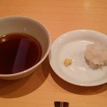 三合菴 - 天つゆと薬味（大根おろし、生姜）