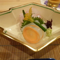 日本料理 寺田 - お造り（鯛、烏賊）