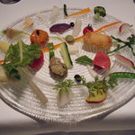 OTTO SETTE - 信州のアルプスサーモンと岩魚を使った前菜いろいろな野菜のサラダ仕立てで