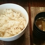 寺カフェ - 玄米ご飯と味噌汁
