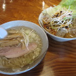 青竹手打ちらーめん 木挽亭 - 2015/08/23（日）・・・「冷やし坦々麺」と「塩ﾗｰﾒﾝ」