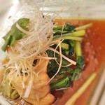 中国料理 藍海 - 小松菜の湯引き　醤油がけ