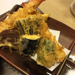 ちゃんこ晴海 - 大海老の天ぷら盛り合わせ