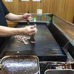 ホルモン道場 - 追加のあぶらみ炒め中