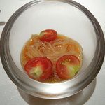 レストラン ラッセ - 冷製カッペリーニ　新潟より届いた　完熟トマトのソース