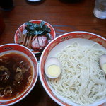 支那ソバ かづ屋 - つけソバ大盛+味玉（860円）