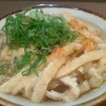 鶴橋庵 - かき揚げうどん３５０円＋きざみ揚げ１００円