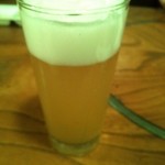 五番蔵 - 八海山の生ビール（ピンボケすんません）