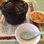 錦城 - セットのご飯とミニ麻婆豆腐