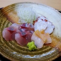 竹久 - 向付　鰺　白ばい貝　蛸