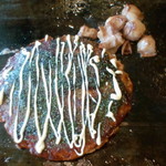 Okonomiyaki Furuhau-Su - スジ玉　と　単品のホルモン （自分で焼きました）