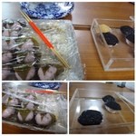 Hirama Manjuuten - 伺った日のお饅頭は3種類のみ。
                        「桜餅」「胡麻おはぎ」「きな粉おはぎ」がありました。
                        価格はうろ覚えですが1個120円～130円程度だったような気がしますけれど。