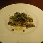 THE FUJIYA GOHONJIN - Appetizer 鮎のスモーク スプラウトのサラダ添え（ウィステリアコース）