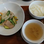 わかば食堂 - 15.08.26【文菜華 湯口宏一シェフ】柏時菜炒猪肉片・荷葉燉湯