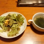 アルバトロス - ラスサラダセットのサラダとスープ