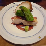 泉や - 4回目⑦かしわと万願寺唐辛子　玉葱の蒸し焼 