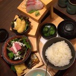 昭和食堂 - 階段刺身定食1000円