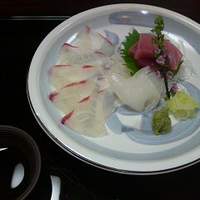 寺町よしくら - 刺身（よこわマグロ、明石鯛、剣先イカ）