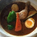 北カフェ - チキンスープカレー920円、辛味7番＋200円です。