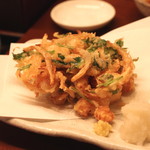 吉祥庵 - 貝柱と三つ葉のかき揚げ　(2015/08)