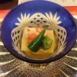 先付（車海老・オクラ・卵豆腐）