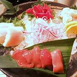 鰻割烹 心艶 - 2015・8再訪　鶏刺身盛り合わせ