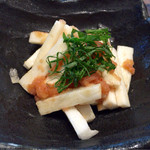 地酒BAR 山新 - H27.08.28 「長芋の明太子和え」 ￥５００