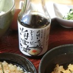 だんじり庵 - TKG用のお醤油。大阪難波・千日前の老舗「千とせ」さんのお醤油だった！