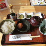 だんじり庵 - 卵かけご飯のモーニング、380円（税込み）