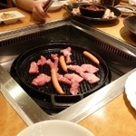 アサヒビール園 - ジャンジャン　お肉を焼きます