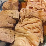 宇ち多゛ - 新メニューのレバーボイルとテッポウ一本ずつ。