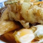 加賀 - かき揚げ玉子そば+きつね　2015.8