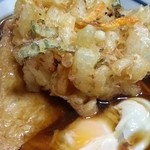 加賀 - かき揚げ玉子そば+きつねアップ　2015.8