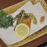 ののじ - 夏に味覚セットの、真丈の湯葉揚げと夏野菜の天ぷら