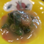 金時草とモズクの土佐酢ジュレ掛け