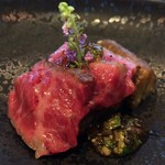 イチボのタタキ焼きナス添え