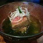 京松蘭はなれ - リブロースのマキのアオサ餡かけ