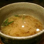 京松蘭はなれ - コンソメとシジミとアゴ出汁の味噌汁