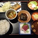 魚屋の台所 下の一色 - 150805一色ランチ980円日替わりのサワラの竜田揚げ