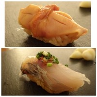 鮨処 石ばし - ◆赤貝（玄海産）・・美しいですね。見た目通りに美味しい品です。
                ◆鯵（志賀島）・・有名な金印鯵です。鰯同様今の時期は美味しいこと。