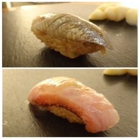 鮨処 石ばし - ◆上：鰯（大阪産）の酢〆・・この時期の鰯は脂がのり美味しいですね
                ◆下：金目鯛・・コレも上質の脂を感じ、甘くて美味しい。