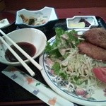 めん坊 - アジフライ定食　これにうどんがつく