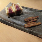 器楽亭 - 鮪カツサンド、牛蒡のフライと