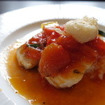 創作料理　BASARA　CAFE DINING - 焼き鯛と帆立のフリット、ケッカーソース