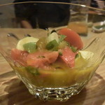 炭と地酒とたしなみワイン Kai本店 醸す - ●茄子の和プレーゼ、これ、面白いメニューだよ。