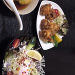 Tsukiya - 唐揚げ 揚げだし豆腐、サラダ