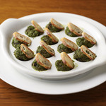 Escargot Burgundy style herb butter croutons