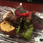 滋味 康月 - 2015年8月
      ■ 風（Lunch）5,400円
      ＊ 八寸
      ＊ 白味噌
      ＊ 温物
      ＊ お造り
      ＊ 焼物（魚）
      ＊ 焼物（肉）
      ＊ 揚物
      ＊ ご飯
      ＊ 香物
      ＊ デザート
      ＊ 煎り番茶orエスプレッソ
      